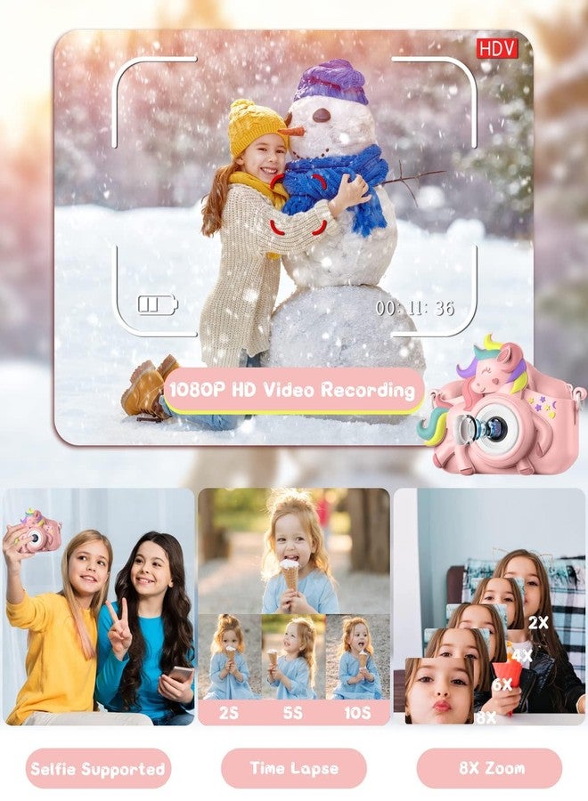 Gofunly Kids Camera for 3-8 Years Old Toddlers Childrens Boys Girls Selfie Camera 20 MP HD 1080P IPS Screen Dual Digital Toy Camera for Kids Christmas Birthday Gifts with 32Gb Card - Image 4