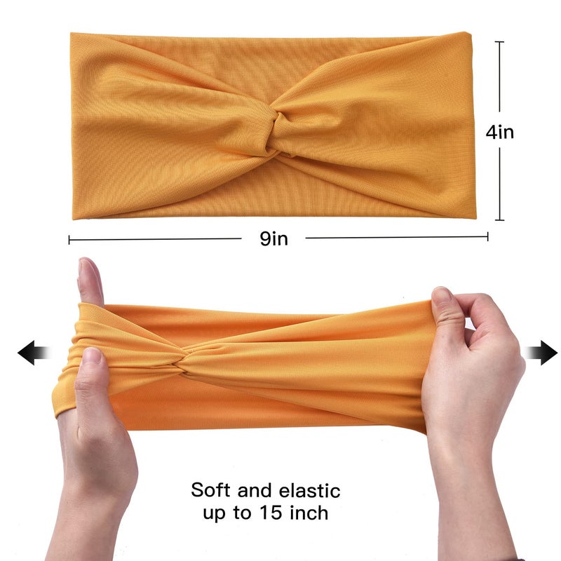 Yeshan 12 Pack Wide Twist Headbands for Women No slip Turban Headband Stretchy Criss Cross Head bands Yoga Workout Sport Hair bands Solid colors Bandana Headbands - Image 2