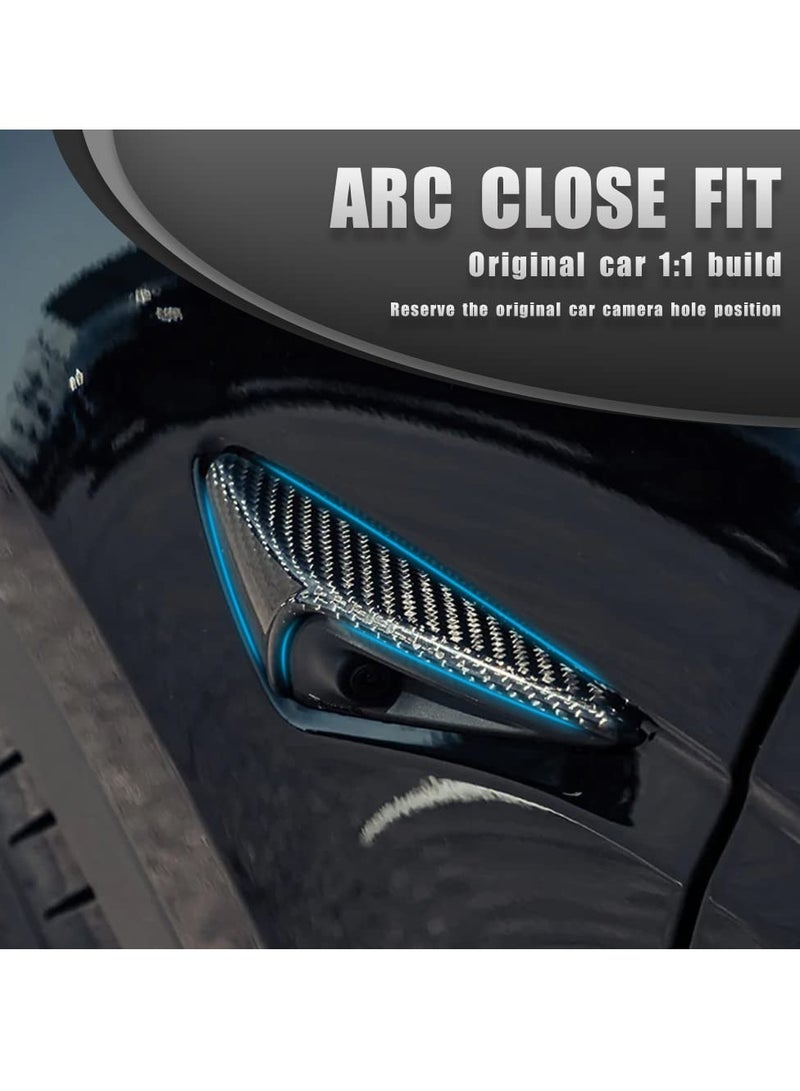 Zikra Tesla Turn Signal Side Camera Protection Cover for Model 3&Y, Real 3K Dry Carbon Fiber Side Camera Cover Accessories(2PCS, Gloss) - Image 4