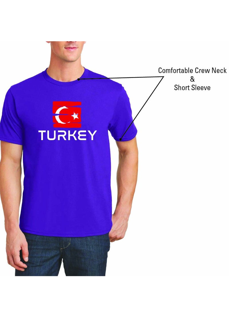 Generic - Turkey Adult Mens T-Shirt - Round Neck Short Sleeve Cotton T-Shirt - Great Gift for Travelers Fun Turkish Design - Soft and Comfortable Tshirt - Image 1