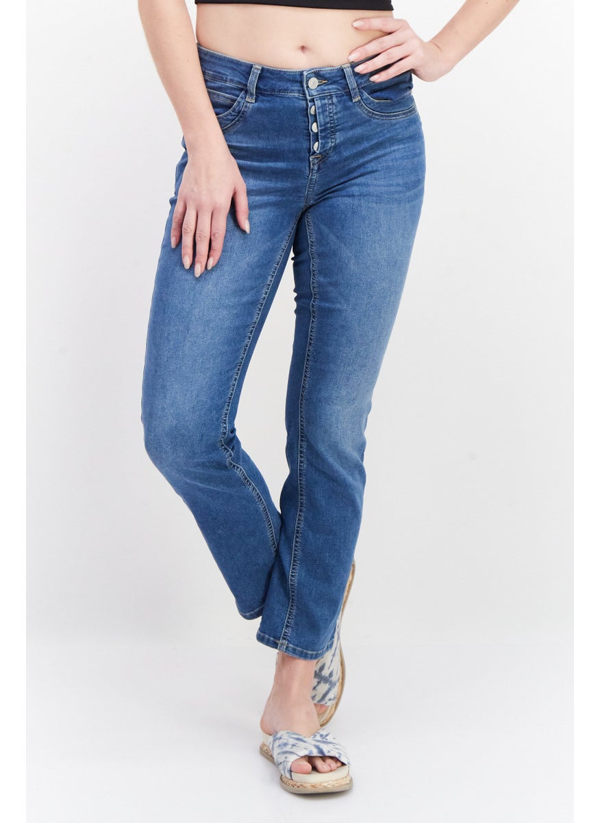 Zero Women Slim Fit Washed Stretchable Denim Jeans, Blue  - Image 1