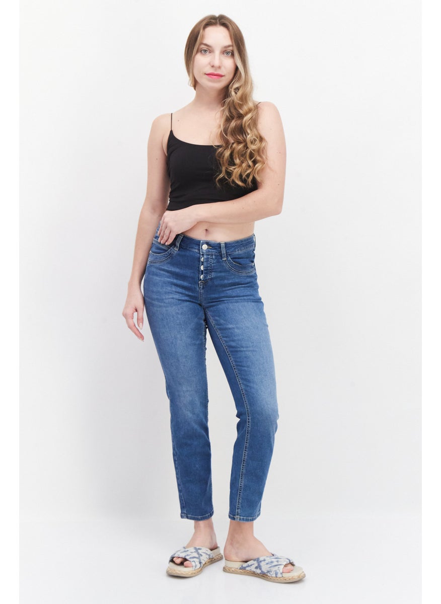 Zero Women Slim Fit Washed Stretchable Denim Jeans, Blue  - Image 2