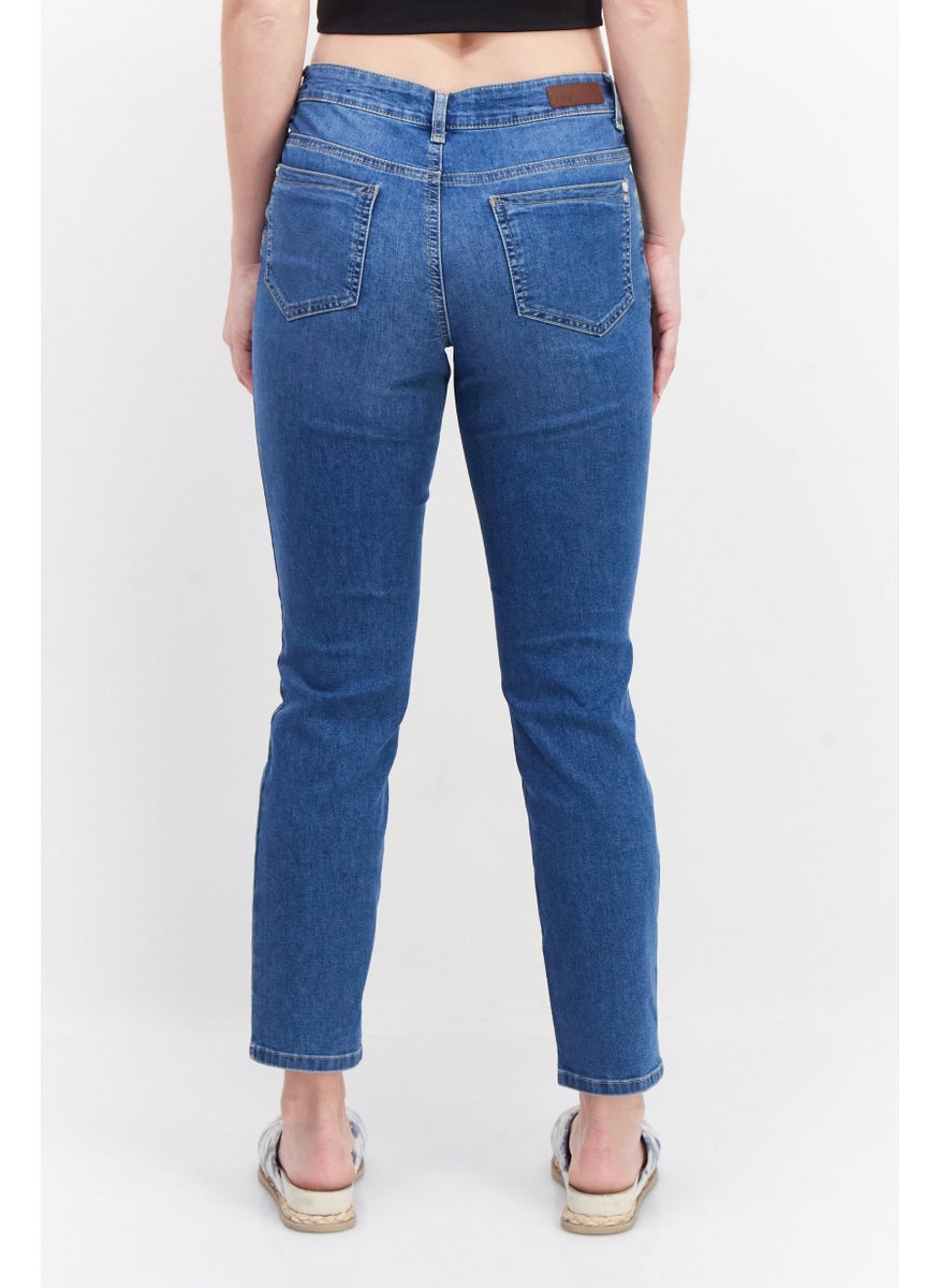 Zero Women Slim Fit Washed Stretchable Denim Jeans, Blue  - Image 4