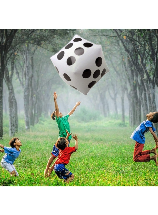 Novelty Place 2 Pcs Jumbo Inflatable Dice, 20" White and Black Giant Dice for Indoor and Outdoor Broad Game, Ludo and Pool Party - Image 2