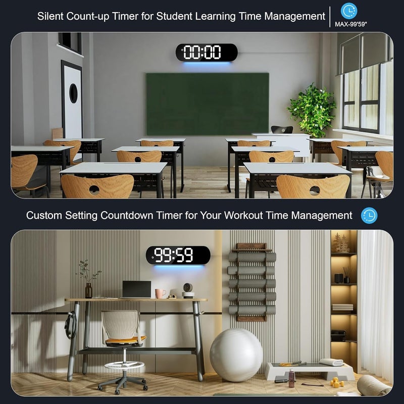 Astrometric 15-Inch Digital Wall Clock with Large LED Display – Remote Control, Auto-Dimming, Night Light, Date, Day, Temperature, DST Function – Ideal for Living Room, Bedroom (Digital Wall Clock 13.7 Inch) - Image 3