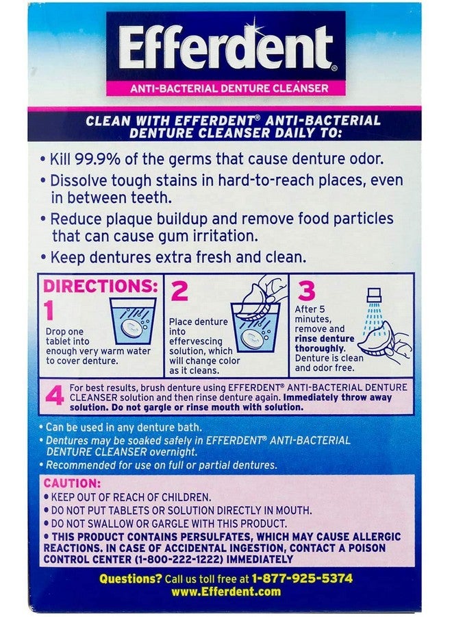 Efferdent Efferdent Anti-Bacterial Denture Cleanser-126 Count - Image 2