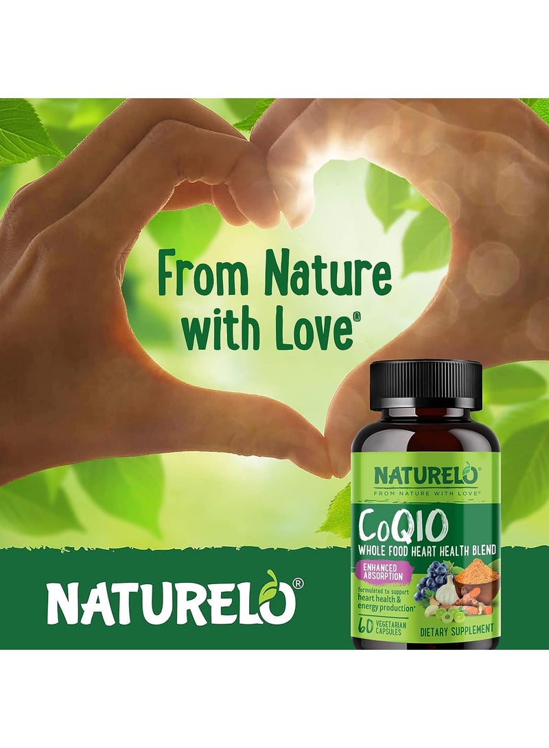 Coq10 Whole Food - امتصاص معزز لدعم صحة القلب وإنتاج الطاقة مكمل غذائي 60 كبسولة نباتية