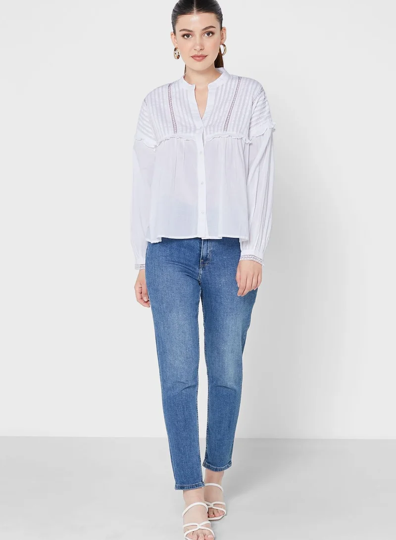 ONLY Ruffle Detail Button Down Top