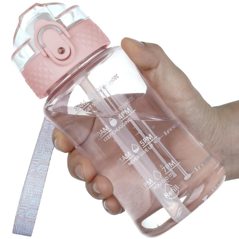 OLDLEY 12oz Kids Water Bottle for School - Motivational With Silicone Straw, Leak-Proof Tritan BPA-Free, Reusable for Girls Boys, Cerulean - Image 1