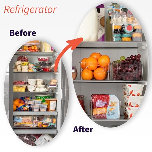 ClearSpace Plastic Pantry Organization and Storage Bins with Removable Dividers – Perfect Kitchen Organization or Kitchen Storage – Refrigerator Organizer Bins, Cabinet Organizers (2 Pack XL) - Image 5