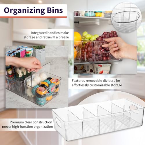 ClearSpace Plastic Pantry Organization and Storage Bins with Removable Dividers – Perfect Kitchen Organization or Kitchen Storage – Refrigerator Organizer Bins, Cabinet Organizers (2 Pack XL) - Image 3