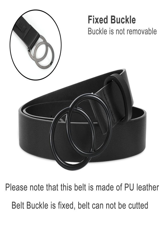 سوزدي حزام نسائي من الجلد الصناعي الناعم من SUOSDEY، مزود بحلقتين مزدوجتين على شكل حرف O، مناسب للجينز والفساتين - Image 5