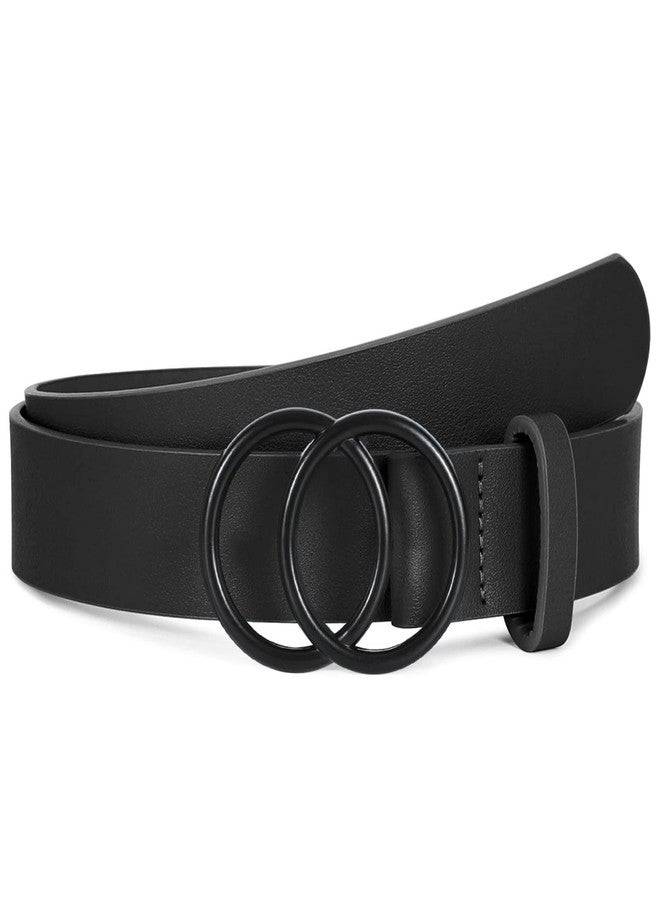 سوزدي حزام نسائي من الجلد الصناعي الناعم من SUOSDEY، مزود بحلقتين مزدوجتين على شكل حرف O، مناسب للجينز والفساتين - Image 1