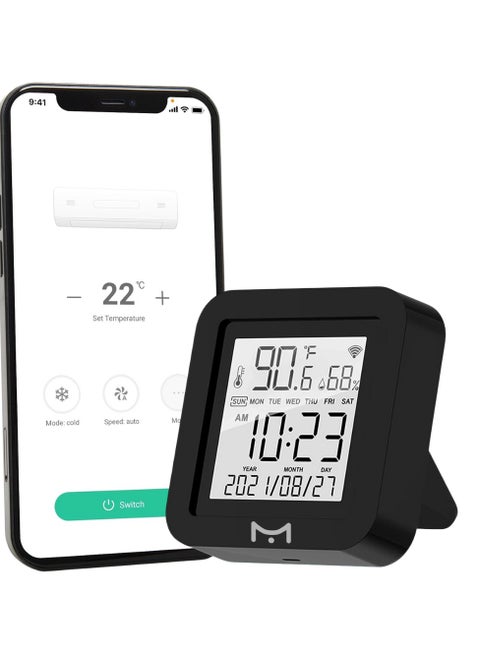 لوميف جهاز تحكم عن بعد ذكي واي فاي لمكيفات الهواء والتلفزيون ومرطب الهواء مع مستشعر وكاشف ترمومتر لدرجة الحرارة والرطوبة، يعمل مع أليكسا وجوجل وتطبيق لوميف/تويا/سمارت لايف