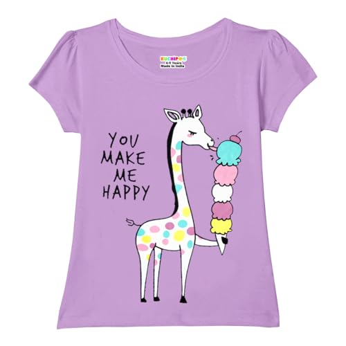Kuchipoo Girls Regular Fit Half Sleeves Cotton T-Shirts (KUC-TSHRT-476, 6-7 Years, Multi-Colored) - Image 5