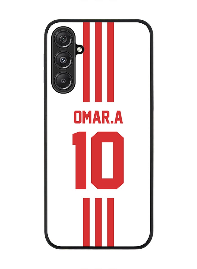 Stylizedd Rugged Black Edge case for Samsung Galaxy M34 5G, Custom Slim fit Thin Phone Case Cover - Football Team - UAE, Player Name - Omar.A - Image 1