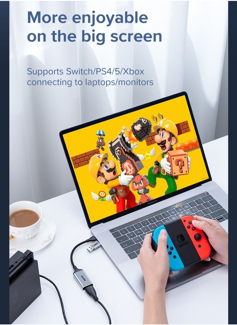 llano - 2 in 1 USB A/Type-C Video Capture Card Game Live Streaming Recording Device Video Collector 1080P 4K HDMI to USB Type-C Recorder Device for Live Streaming Conference Broadcasting Game Camera - Image 1