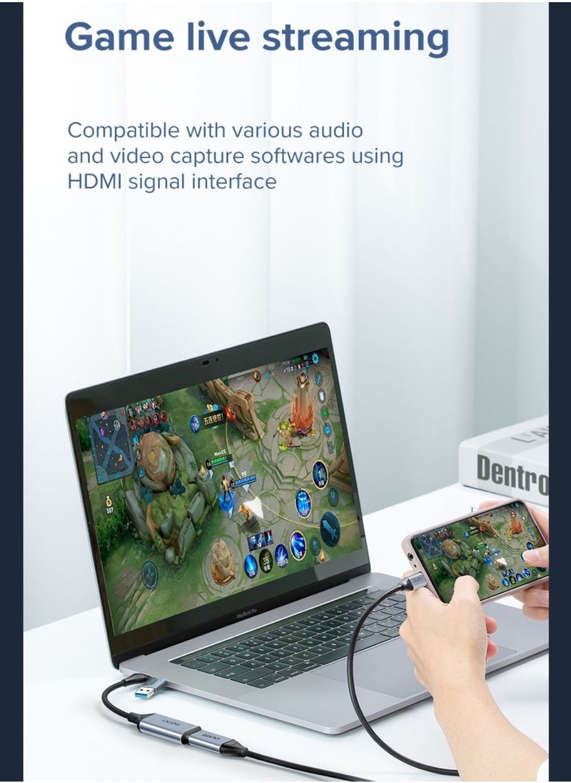 llano - 2 in 1 USB A/Type-C Video Capture Card Game Live Streaming Recording Device Video Collector 1080P 4K HDMI to USB Type-C Recorder Device for Live Streaming Conference Broadcasting Game Camera - Image 1