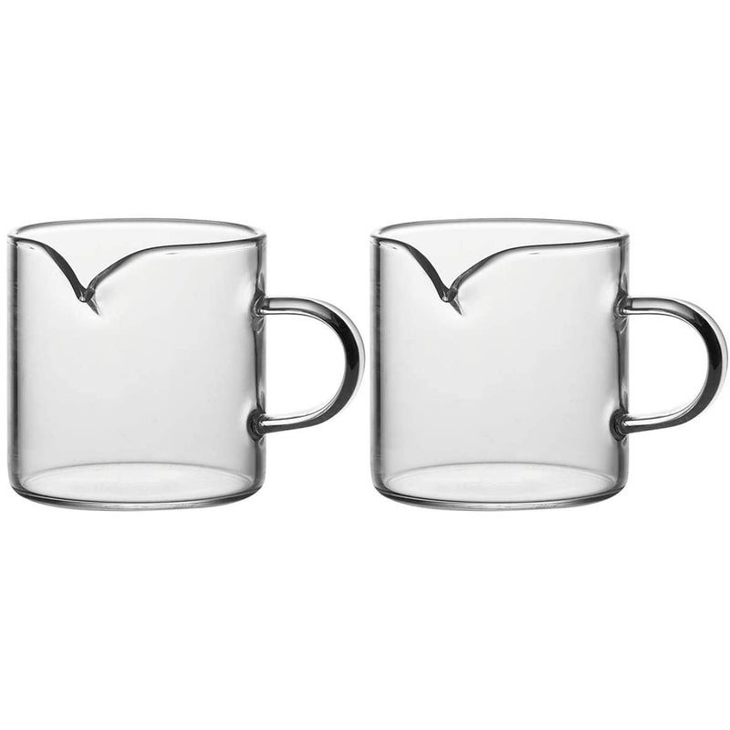 Sizikato Sizikato 2pcs Transparent Glass Creamer with Handle 4oz Mini Coffee Milk Creamer Pitcher 