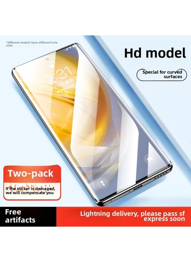 Generic - For Opporeno11 Tempered Film Reno10 Mobile Phone Film Rneo9pro Full Screen Coverage Opp7por-Colour:Full Glue Gel Film [ultra Clear 2 Pieces★Bare Metal Feel】free Film Artifact-Size:OPPO Reno5 Pro+ 5G - Image 1