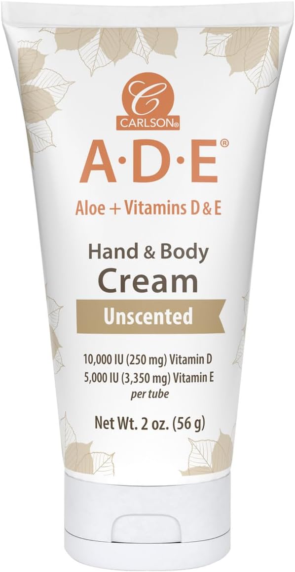 Carlson  ADE Hand and Body Cream Avocado Oil 20000 IU Vitamin D 10000 IU Vitamin E Unscented 4 oz