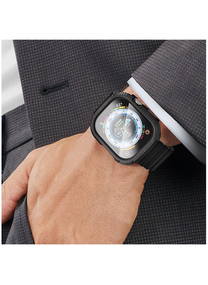 KASTWAVE - Watch protective case compatible with Apple Watch Ultra 49mm,3pack Overall Shockproof TPU Soft Sensitive Touch Protective Case (Black/Grey/Clear) - Image 1