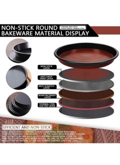 Generic Round Pizza Trays Set 3 Pieces - Set for Serving Pizza and Making Homemade Basbousa Non-Stick Large Size Luxury Round Baking Tray for Baking in Black Color and Different Sizes 20cm - 23cm - 25cm - Carbon Steel Pizza Tray for Microwave Oven, Non-Stick for Baking Barbie - Set of 3 Pieces Black (20cm 23 25 Barbie, Carbon - Round Pizza Trays - Pizza and Basbousa Tray Set - Pizza and Basbousa Tray 3 Pieces  - Image 5