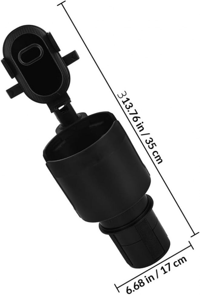 Car Cup Holder Expander with Phone Mount Large Expandable Car Drink Holder Compatible with Coffee Mugs and Water Bottles for Travel and Daily Use - Image 1