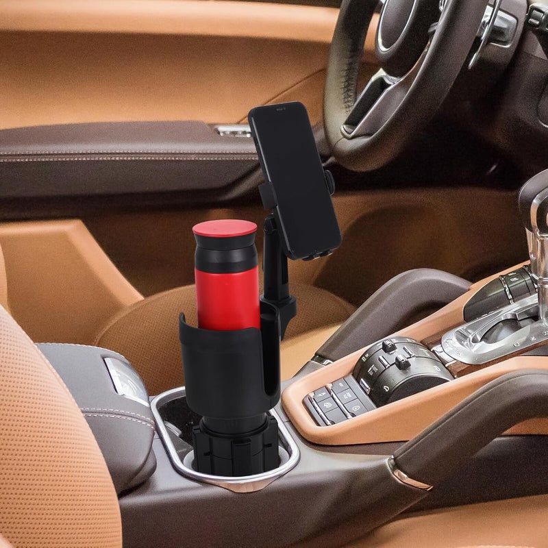 Car Cup Holder Expander with Phone Mount Large Expandable Car Drink Holder Compatible with Coffee Mugs and Water Bottles for Travel and Daily Use - Image 5