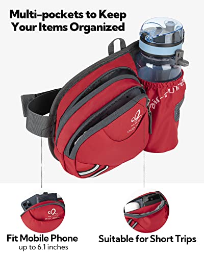 WATERFLY Fanny Pack Waist Bag: Waist Pack for Women Men with Water Bottle Holder Hiking Fanny Pack for Running Walking DogWalking Travel Cycling - Image 4