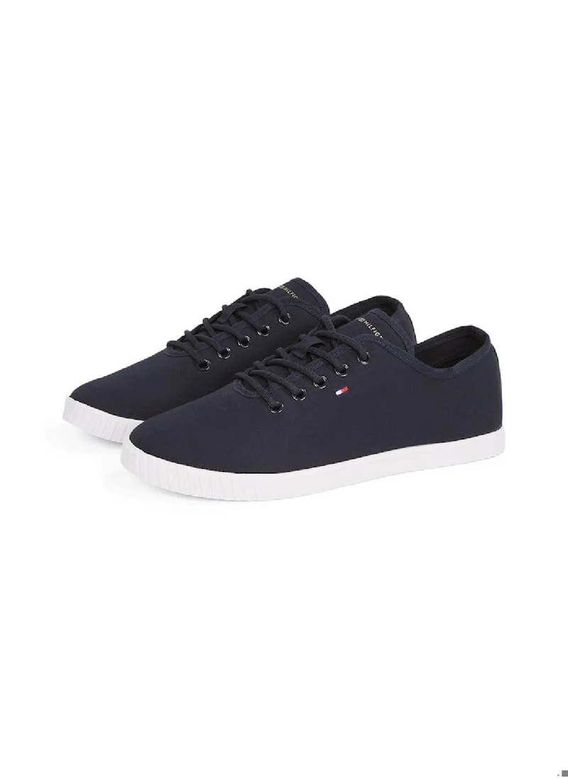 TOMMY HILFIGER Women's Canvas Lace Up Sneakers - Cotton, Blue