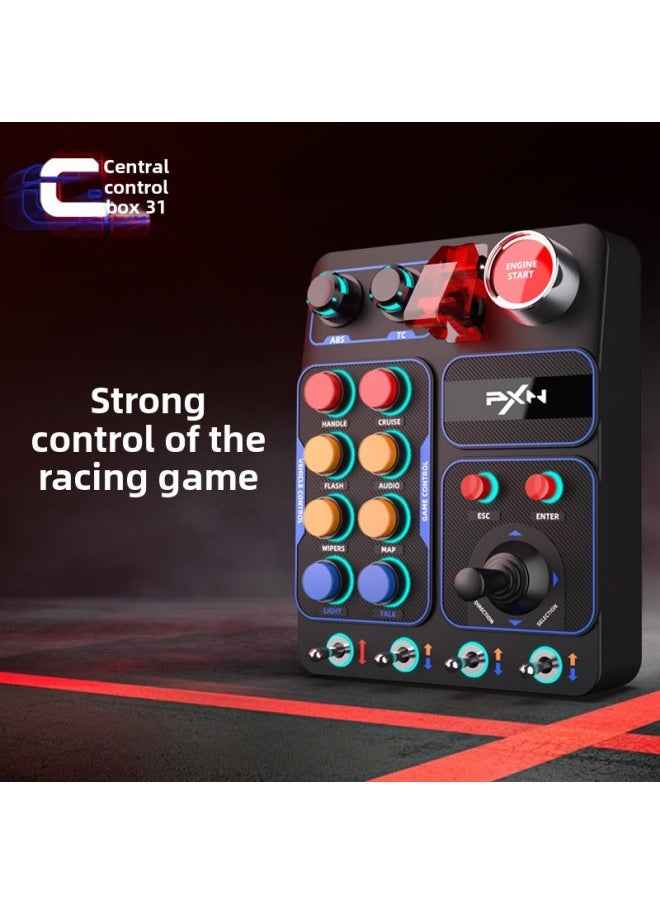 Generic Lestat CB1 Racing Simulator Central Control Box Multi-function Button RGB Light Special Effects European Truck Simulation-Product Color:Black  - Image 1
