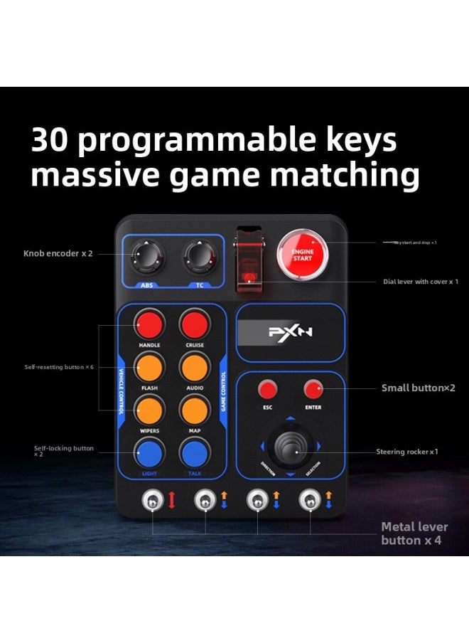 Generic Lestat CB1 Racing Simulator Central Control Box Multi-function Button RGB Light Special Effects European Truck Simulation-Product Color:Black  - Image 4
