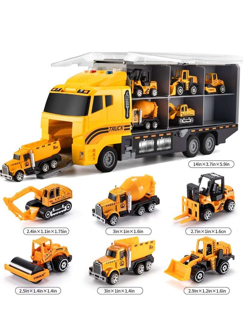 Generic - Die-Cast Construction Vehicle Toy Set for Boys & Girls Ages 3-9, Includes Car Carrier Truck and Alloy Metal Cars, Perfect for Toddlers and Kids Aged 3 to 6 Years Old. - Image 1