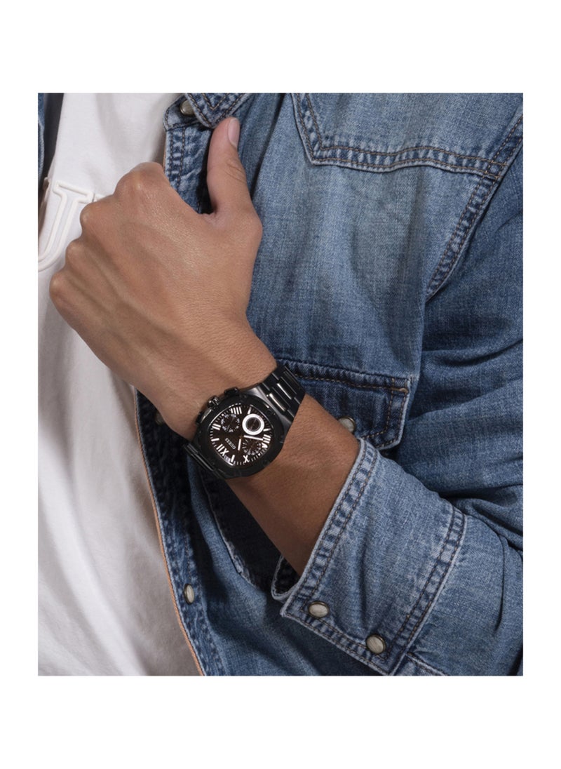 GUESS - Headline Black Dial Square Case Multi-Function Men Watch - GW0572G3 - Image 1