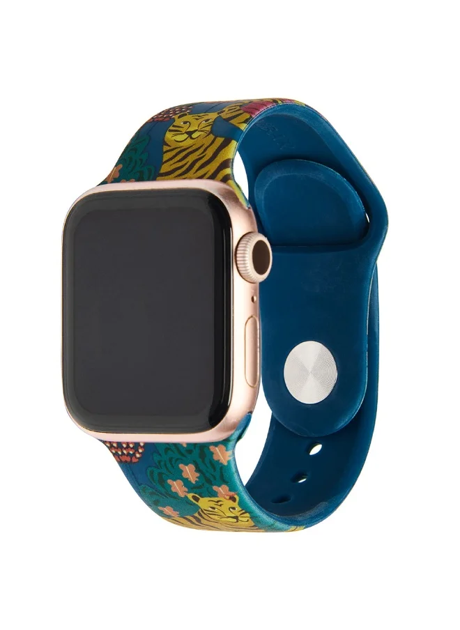 Chumbak Chumbak Jungle Watchband Compatible with Apple Watches (38/40/41mm) | Watch Strap | Silicone Watch Printed Colourful Strap | PIN-AND-TUCK Closure