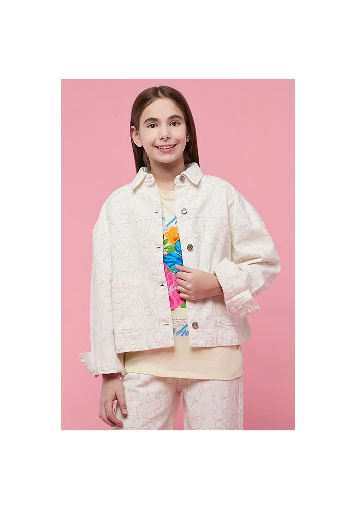 R&b Printed Jacket with Button Closure