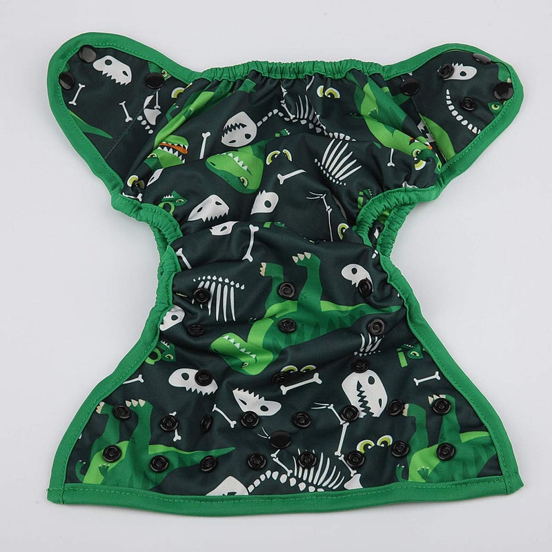 Hibaby One Size Cloth Diaper Cover Snap with Double Gusset (Dinosaur) - Image 4