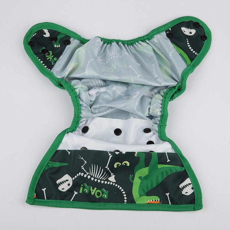 Hibaby One Size Cloth Diaper Cover Snap with Double Gusset (Dinosaur) - Image 3