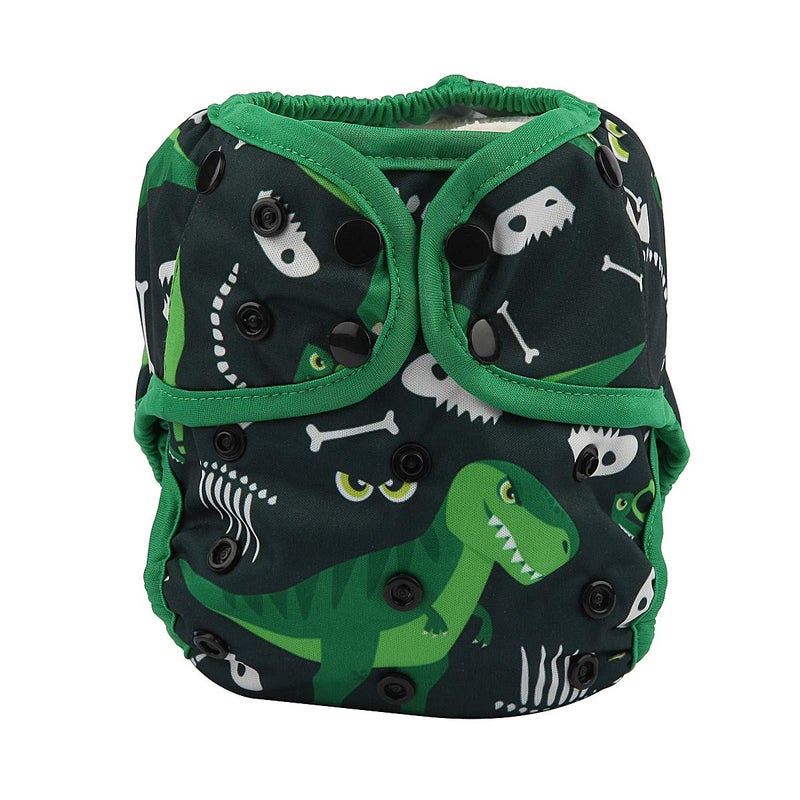 Hibaby One Size Cloth Diaper Cover Snap with Double Gusset (Dinosaur) - Image 1