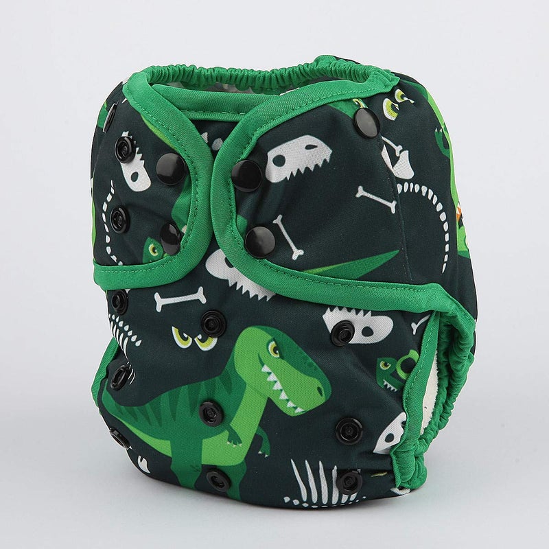 Hibaby One Size Cloth Diaper Cover Snap with Double Gusset (Dinosaur) - Image 2