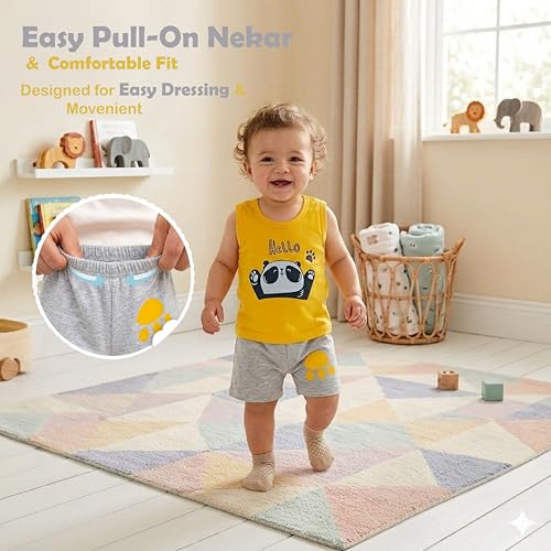 Fareto Baby Boys & Girls Summer Wear T -shirt & Shorts Set | Dres Clothing Set (Pack of 5) (3-4 Years) - Image 3
