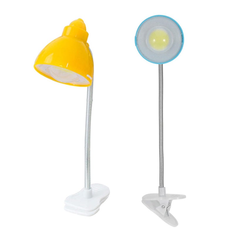 Flexible Neck Mini LED Clip Desk Lamp Eye Caring Reading Light Blue Yellow Color Modes - Image 2