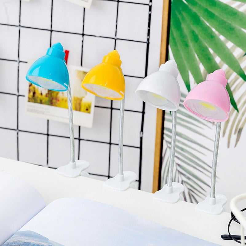 Flexible Neck Mini LED Clip Desk Lamp Eye Caring Reading Light Blue Yellow Color Modes - Image 4