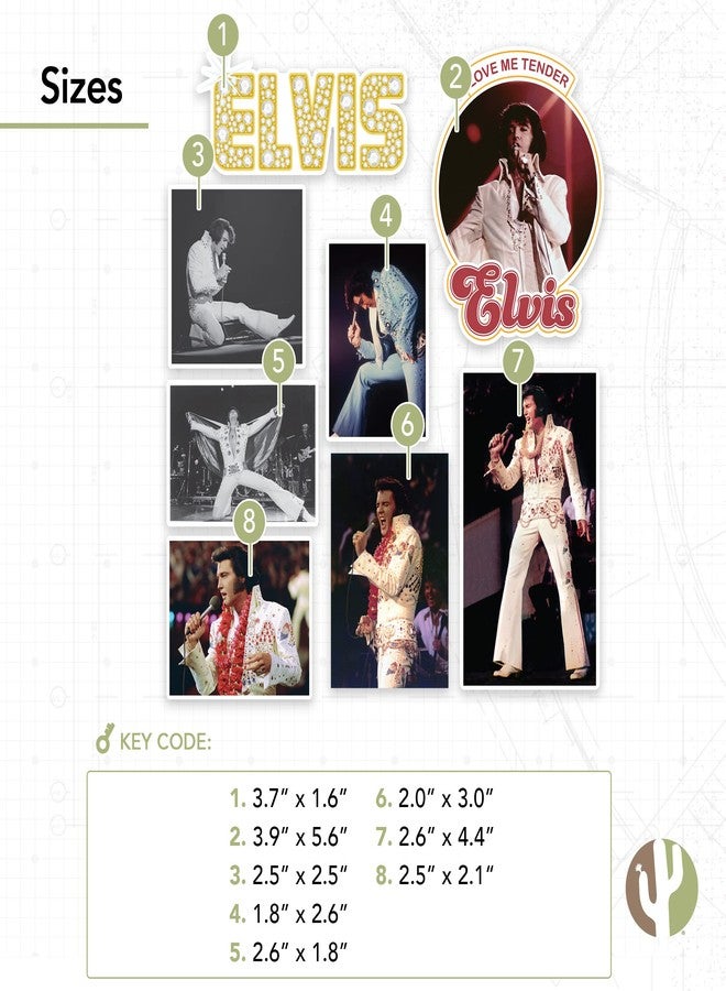 Desert Cactus Elvis Presley Stickers Sheet Vinyl Decal Crew Laptop Water Bottle Car Scrapbook Sheet (Type 2) (Version 4) - Image 4