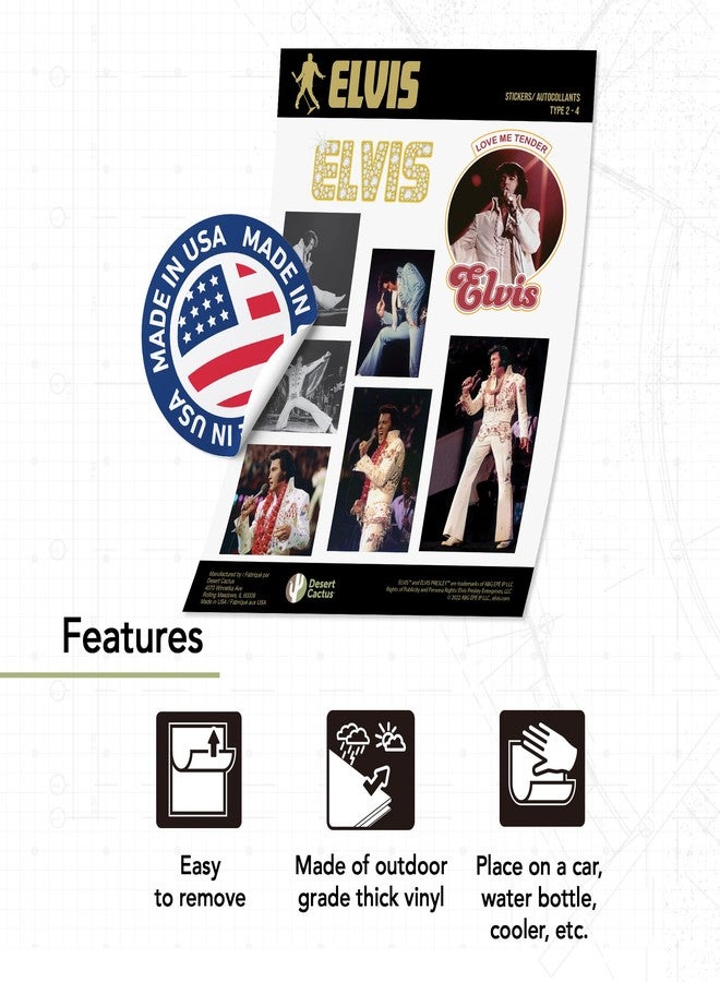 Desert Cactus Elvis Presley Stickers Sheet Vinyl Decal Crew Laptop Water Bottle Car Scrapbook Sheet (Type 2) (Version 4) - Image 5