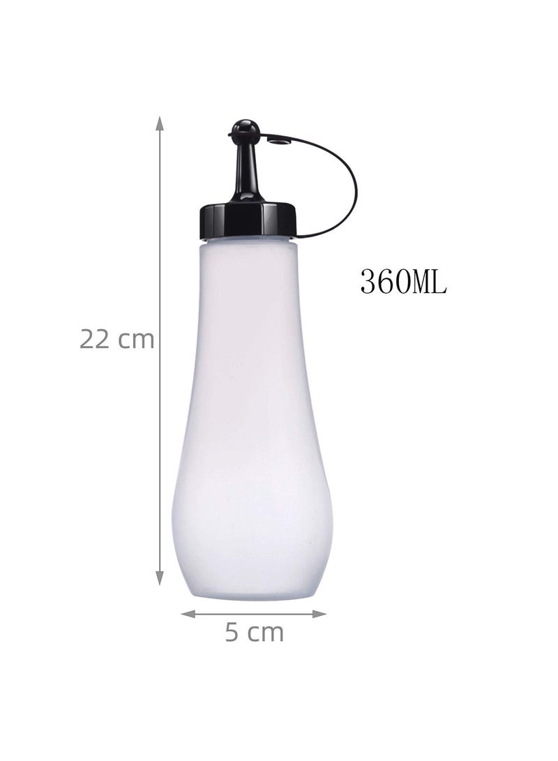 SYOSI Squeeze Bottle, 4 Plastic Squeeze Squirt Condiment Bottles Sauce Bottles with Caps, for Sauce, BBQ, Hot and Olive Oil, Condiments, Oil,  Use Your Imagination to Make Delicious Food, White - Image 5