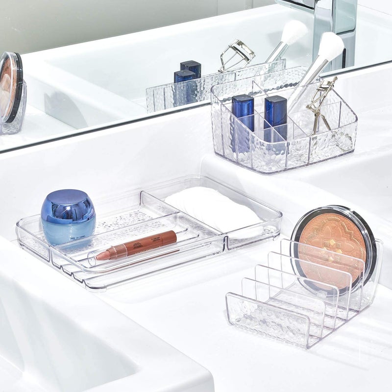 InterDesign iDesign Rain Vertical Textured Plastic Palette Organizer for Storage of Cosmetics, Makeup, and Accessories on Vanity, Countertop, or Cabinet, 9.25" x 3.86" x 3.20" - Image 2