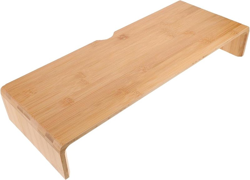 8Cm Height Bamboo Monitor Riser and Laptop Stand for Desk Office Home Storage Organizer - Image 1
