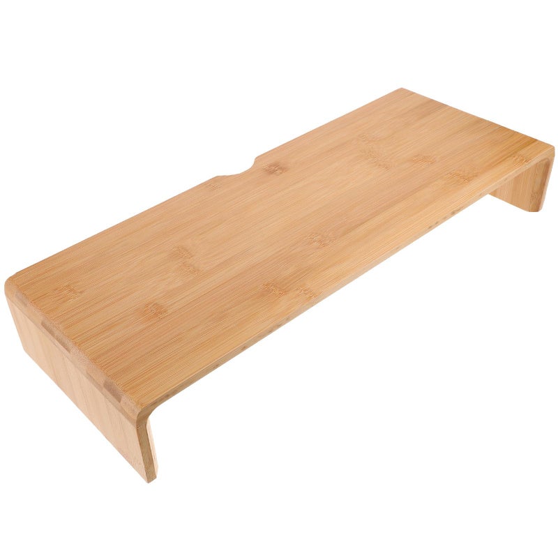 8Cm Height Bamboo Monitor Riser and Laptop Stand for Desk Office Home Storage Organizer - Image 2